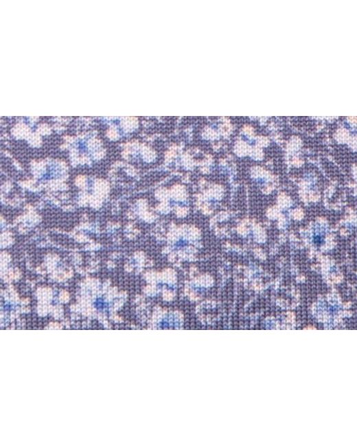 Tailorbyrd Purple Performance Ditzy Print Polo for men