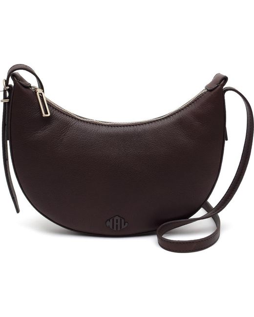 New Amsterdam Leatherworks Women's Black Silas Crescent Crossbody Bag