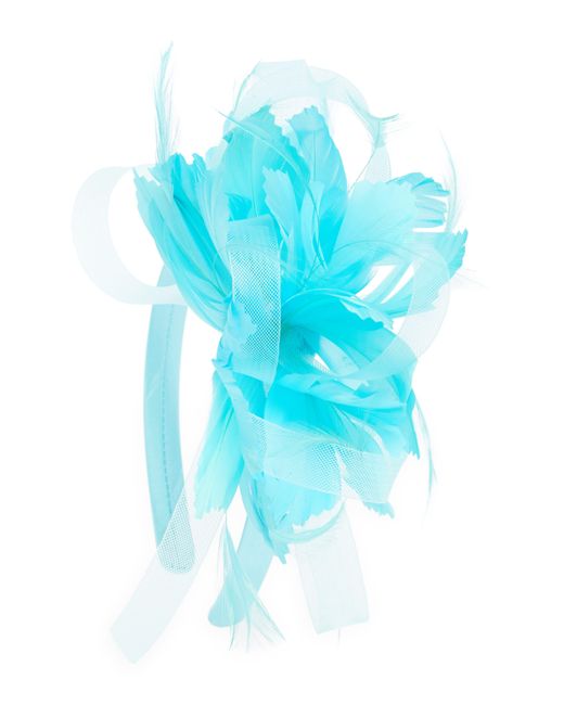 Vince Camuto Blue Feather & Flower Fascinator