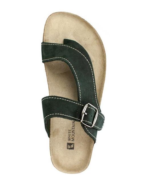 White Mountain Black Carly Leather Footbed Sandal