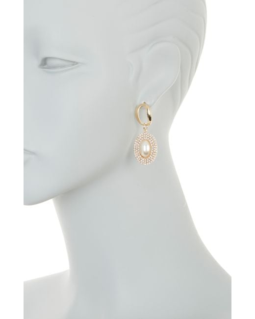 Tasha Metallic Crystal & Imitation Pearl Drop Earrings