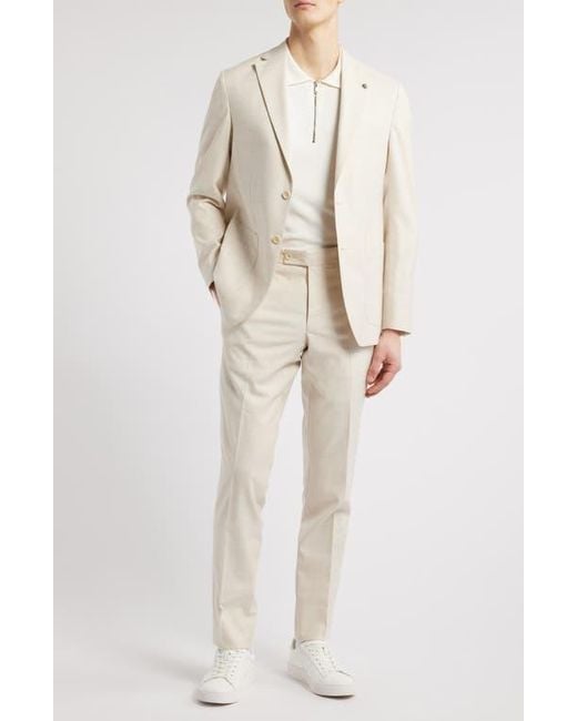 Jack Victor Natural Morton Solid Unconstructed Wool Blend Suit for men