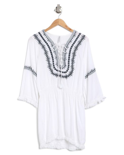 Boho Me White Embroidered Cover-up Dress
