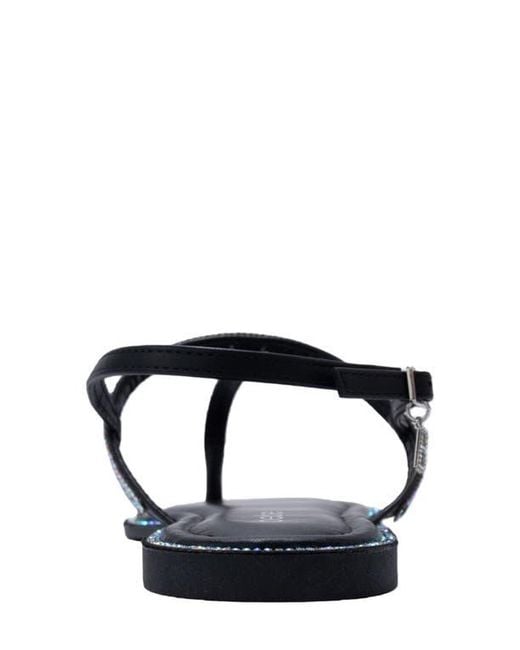 Bebe Black Rhinestone T-Strap Sandal