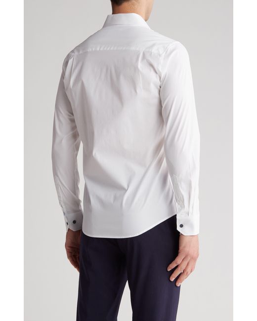 Duchamp White Solid Tailored Fit Dress Shirt for men