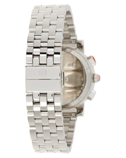 Michele
 20MM Stainless Steel & Diamond Chronograph Bracelet Watch