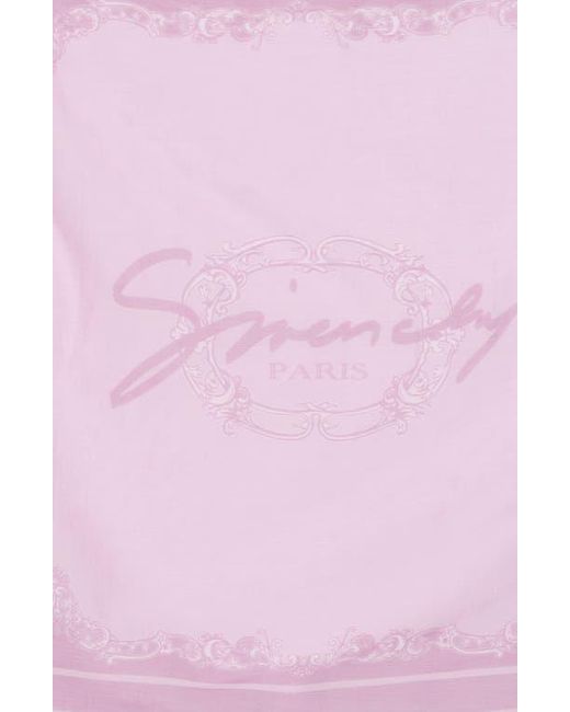 Givenchy Pink Logo Silk Square Scarf