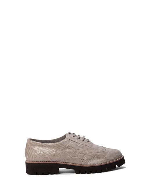 Donald J Pliner Snake Embossed Leather Lug Sole Oxford in Gray | Lyst