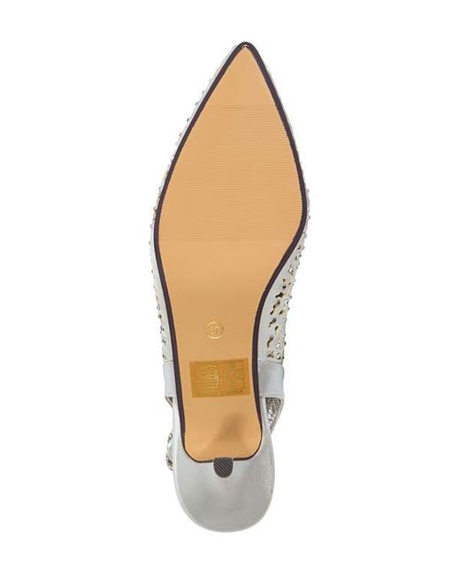 Lady Couture White Rhinestone Laser Cut Slingback Pump