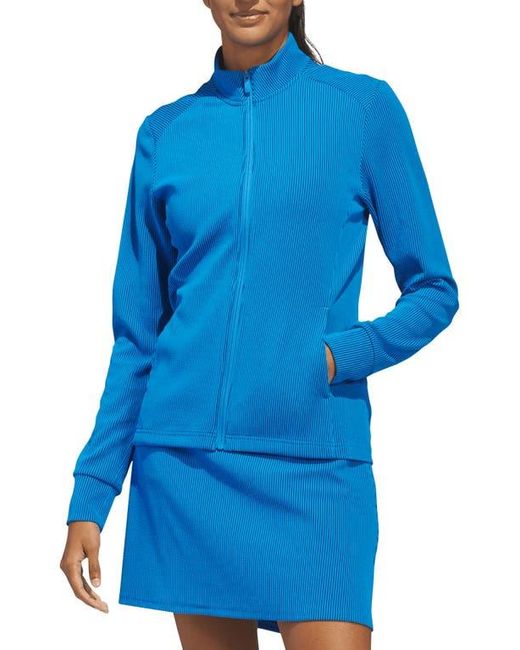 Adidas Blue Performance Textured Full Zip Jacket