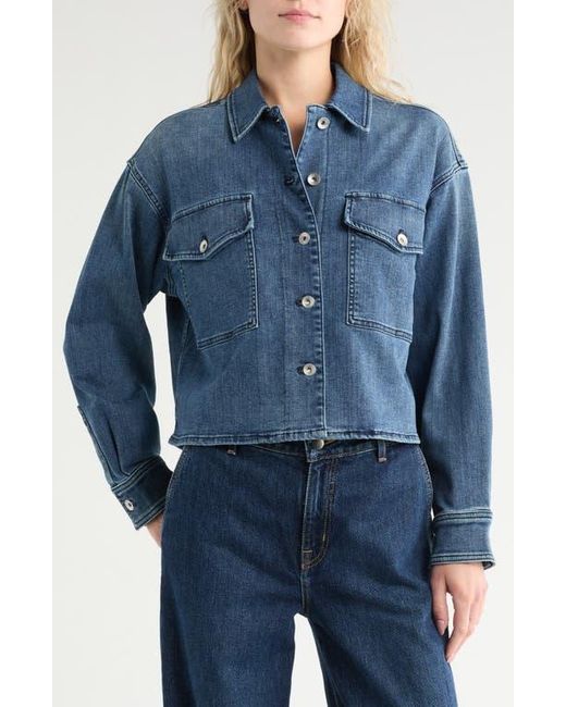 Rag & Bone Blue Jayde Crop Denim Shirt Jacket