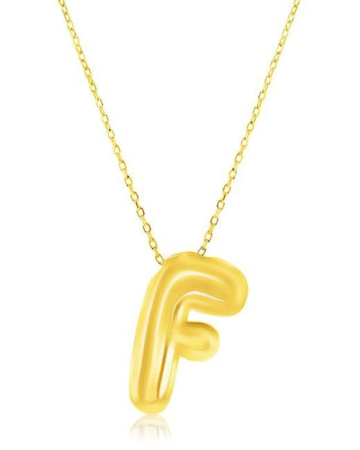 Simona Metallic Bubble Initial Pendant Necklace