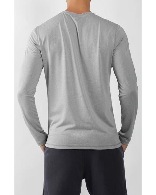 90 Degrees Gray Long Sleeve Crew T-Shirt for men