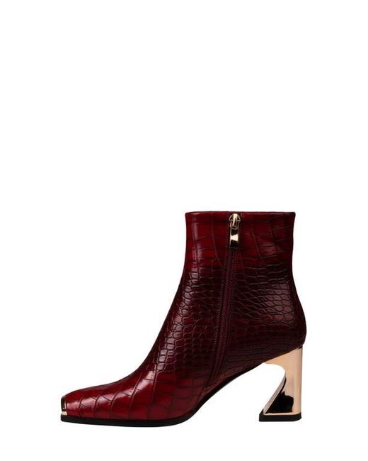 Ninety Union Red Lima Croc Embossed Boot