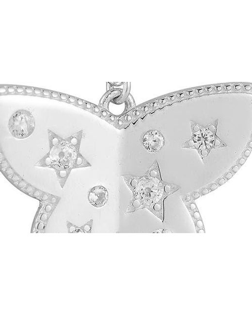 Sphera Milano White Cubic Zirconia Butterfly Pendant Necklace