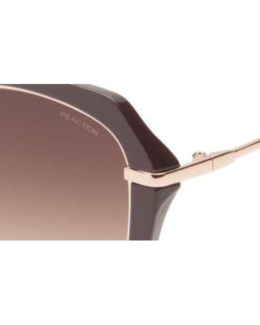 Kenneth Cole Brown 57mm Geometric Sunglasses