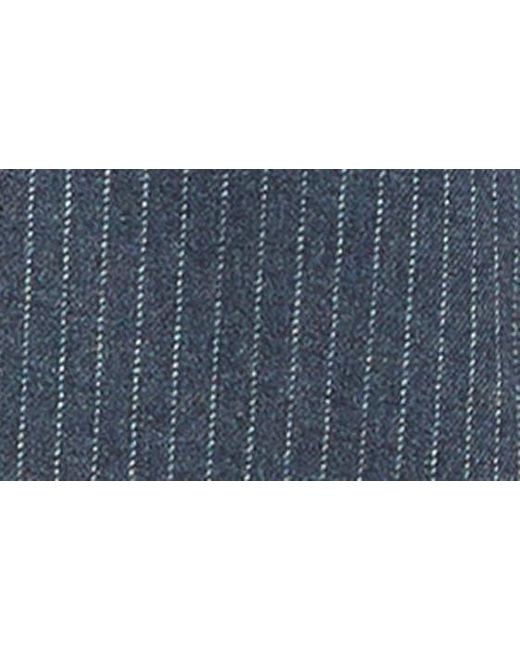 Vince Blue Pinstripe Wool Blend Flannel Blazer