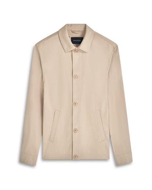 Bugatchi Natural Button-Up Twill Jacket for men