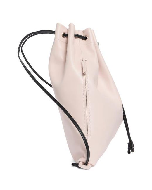 Longchamp Pink Leather Cinch Backpack