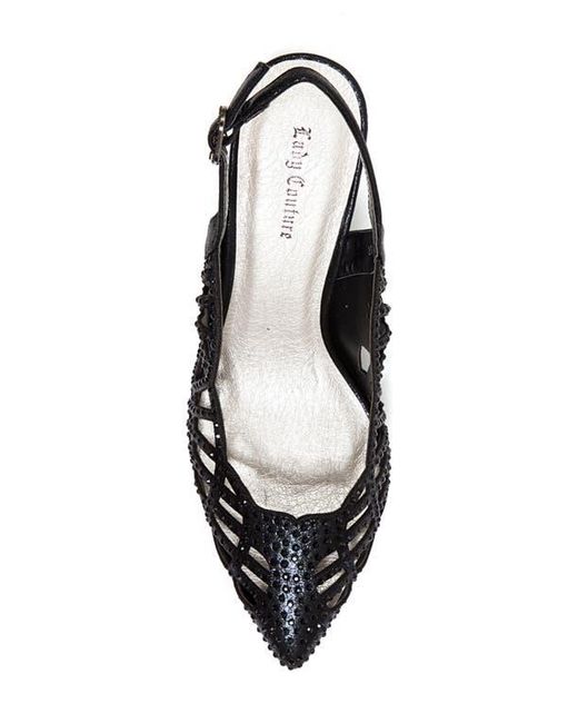 Lady Couture Black Rhinestone Slingback Pump