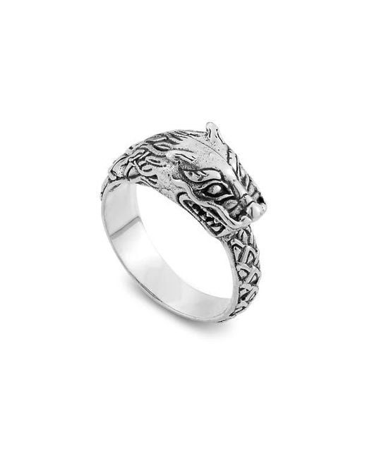 Samuel B. Metallic Engraved Dragon Ring
