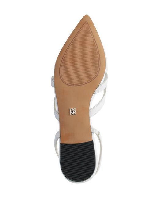 DKNY White Verity Pointed Toe Slingback Flat