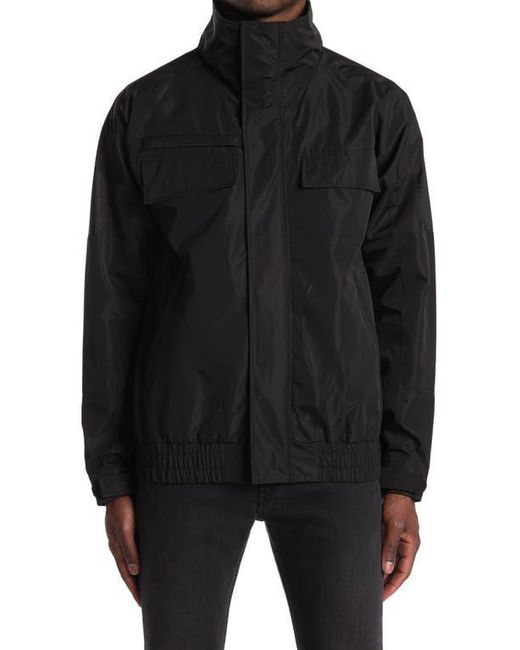 Noize Black Bonded Poly Rain Bomber Jacket for men