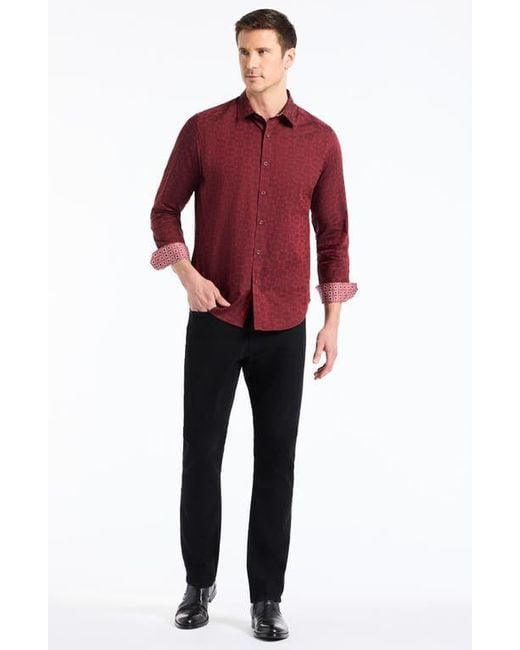 Robert Graham Red Stellman Long Sleeve Button-Up Shirt for men