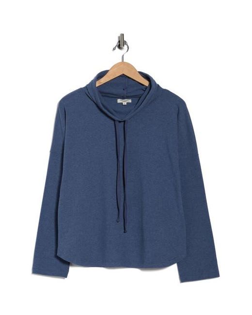 Max Studio Blue Funnel Neck Pullover