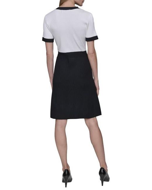 karen millen black corset dress Black Button Up Multi Watch Knit Short Sleeve Dress – Queen of Sparkles main image 0