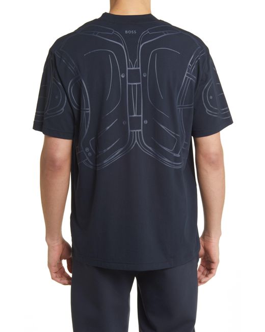 Boss Blue X Nfl Tackle Graphic T-shirt for men