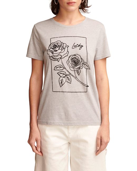 Lucky Brand White Rose Graphic T-shirt