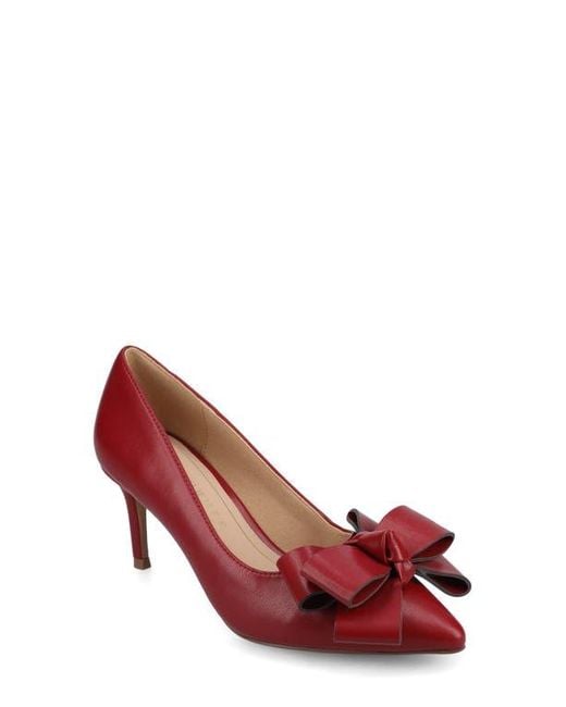 Journee Collection Red Crystol Pump
