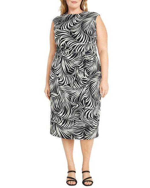 Maggy London Multicolor Printed Cap Sleeve Sheath Dress