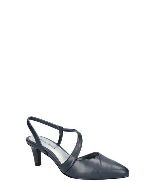 Easy Street Blue Emerald Slingback Pointed Toe Pump