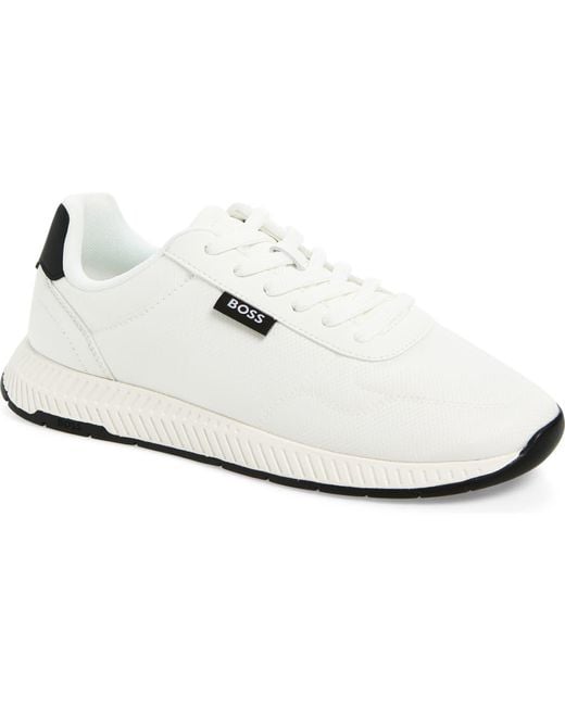 Boss White Titanium Runn Sneaker for men