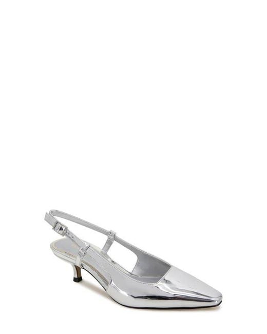 Kenneth Cole White Martha Kitten Heel Slingback Pump