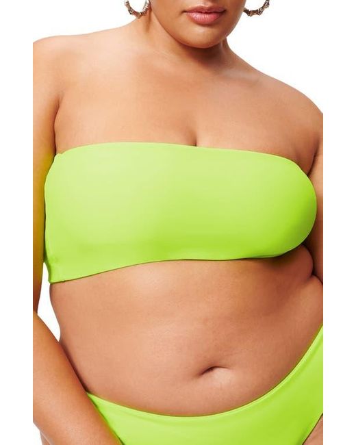 GOOD AMERICAN Green Better Band Strapless Reversible Swim Top