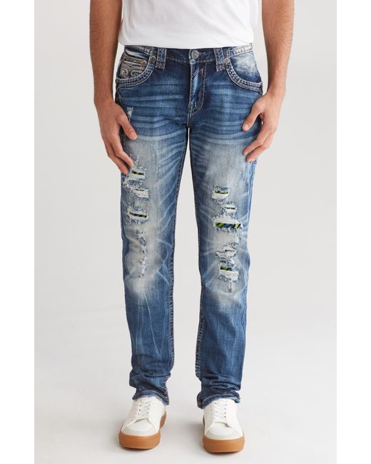 Rock Revival Blue Alt Straight Leg Jeans for men