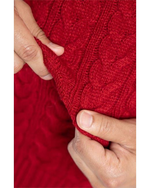 Xray Jeans Red Cable Knit Turtleneck Sweater for men