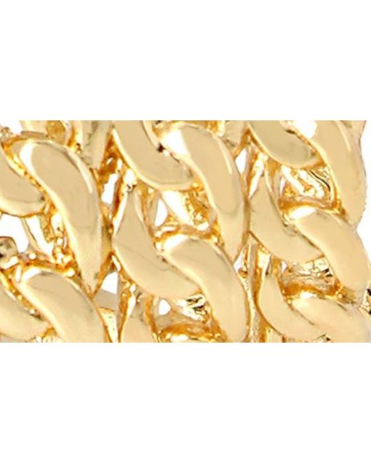 AllSaints Metallic Tripe Chain Hoop Earrings