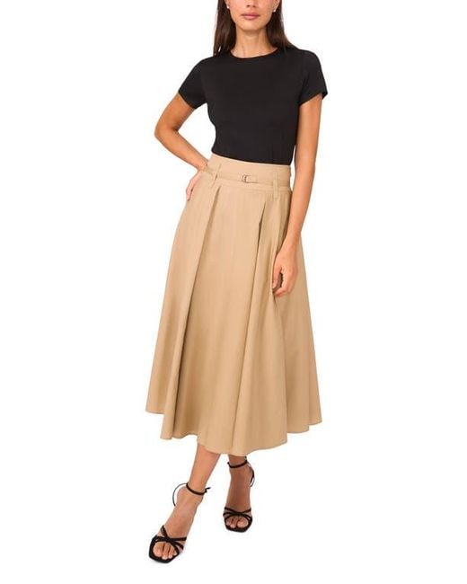 Ted Baker Natural Pleated Belt A-Line Skirt
