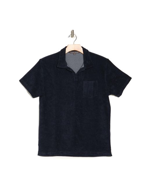 Slate & Stone Blue Johnny Collar Terry Polo for men