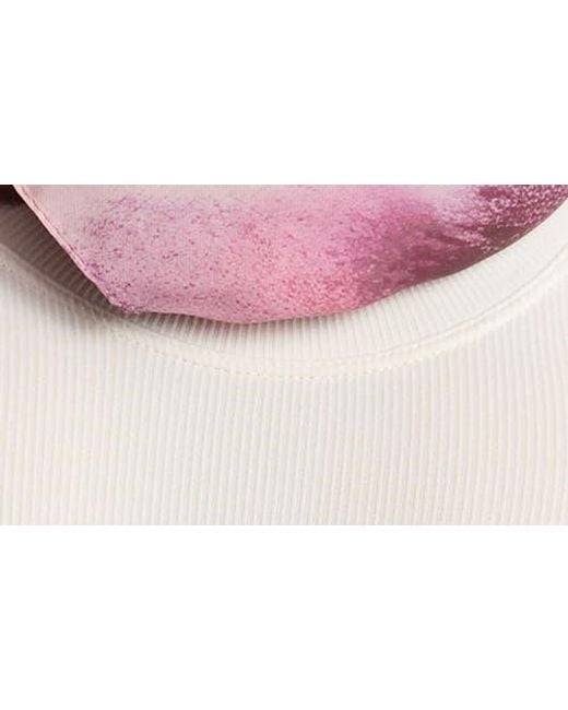 BCBGMAXAZRIA White Ink Bloom Square Scarf