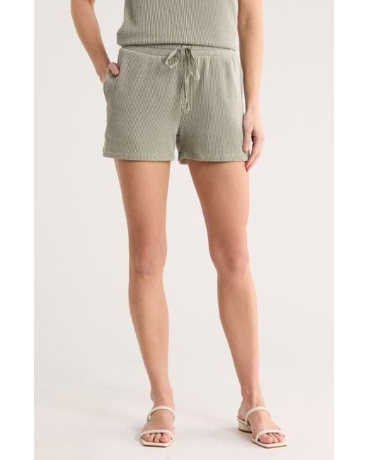 Bobeau Gray Rib Drawstring Shorts