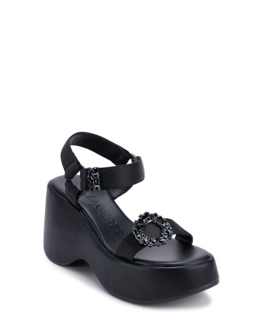 Karl Lagerfeld Black Kiana Platform Sandal
