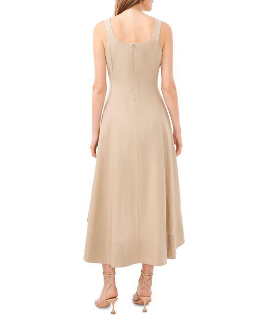 Halogen® Natural Seamed Linen Blend High-low Dress
