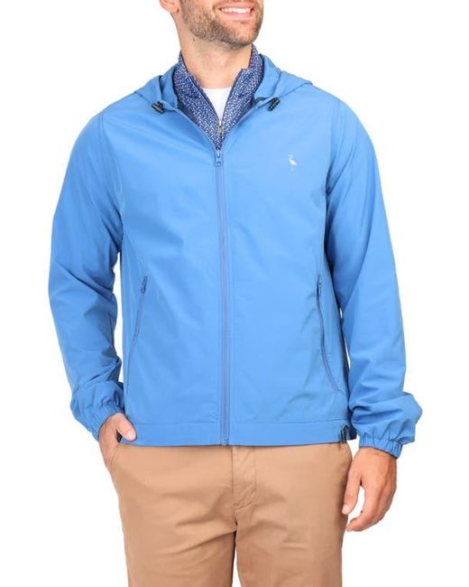 Tailorbyrd Blue Hooded Performance Athletic Jacket for men