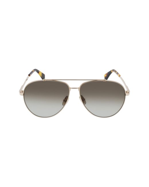 Lanvin 61mm Gradient Aviator Sunglasses In Gold/gradient Grey At ...