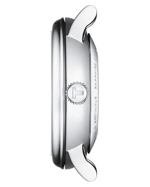 Tissot Metallic Carson Automatic Leather Strap Watch, 30Mm